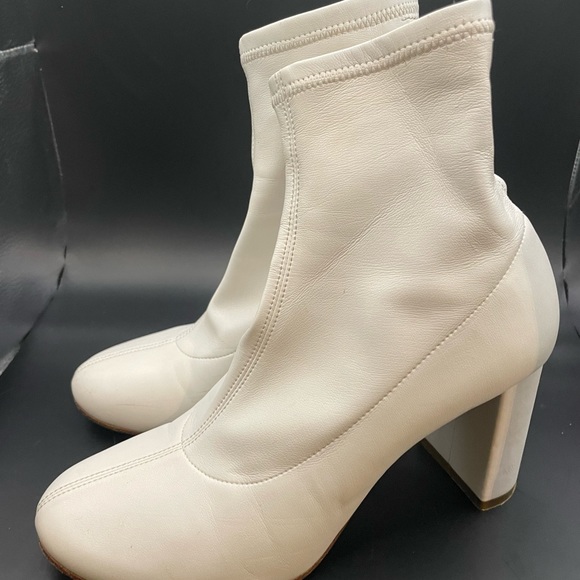 White leather stretchy boots size 8 - Picture 11 of 13